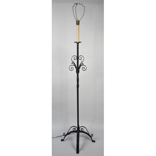 492 - A Wrought Metal Standard Lamp (Requires Re-Wiring)