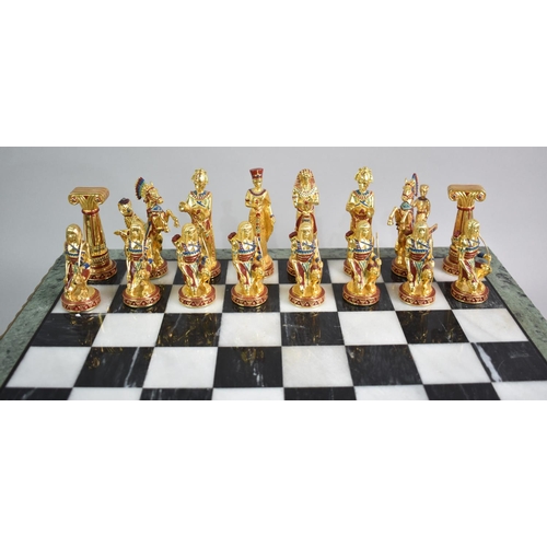 71 - A Compton and Woodhouse 'The Golden Treasure of Tutankhamun' Chess Set with Cast Metal Pieces Modell... 