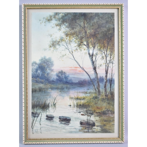 173 - An Easel Back Framed Watercolour, River Scene, 22x33cms