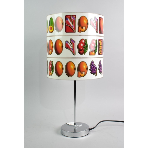 225 - A Modern Table Lamp with Fruit Machine Reel Shade