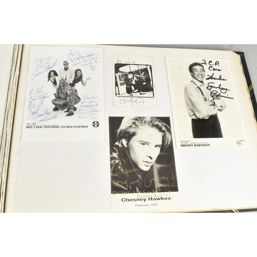 232 - Two Albums Containing Publicity Photographs for Various Bands and Artists, Some Signed