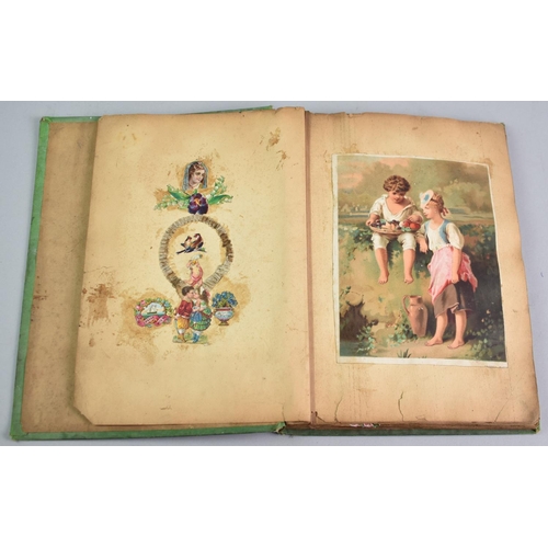 31 - A Victorian Scrapbook Containing Decoupage, Pages from Books, Pressed Flowers Etc