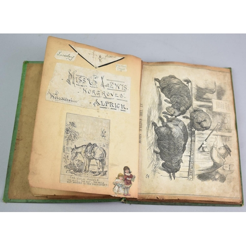 31 - A Victorian Scrapbook Containing Decoupage, Pages from Books, Pressed Flowers Etc