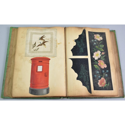 31 - A Victorian Scrapbook Containing Decoupage, Pages from Books, Pressed Flowers Etc