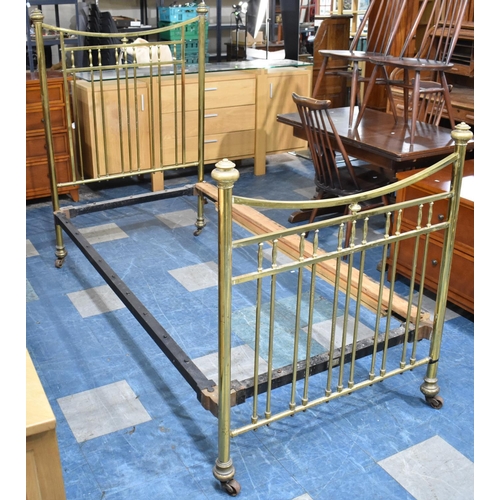 503 - A Late Victorian/Edwardian Brass Single Bed Frame