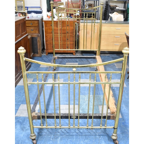 503 - A Late Victorian/Edwardian Brass Single Bed Frame