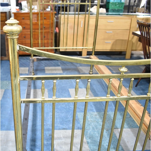 503 - A Late Victorian/Edwardian Brass Single Bed Frame