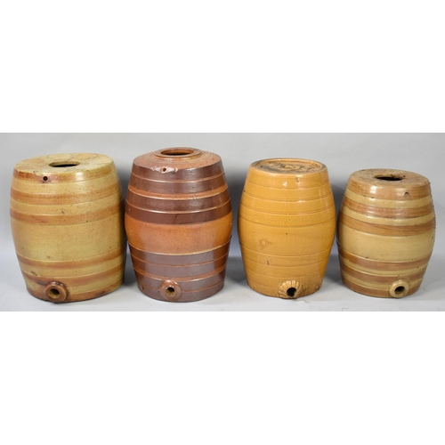 516 - A Collection of Four Vintage Stoneware Barrels, No Taps