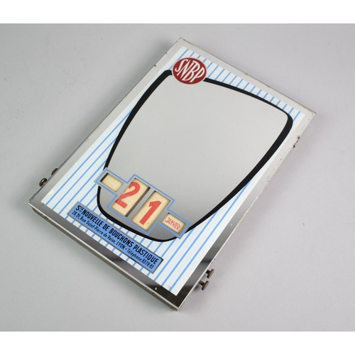 52 - A Late 20th Century French Wall Hanging Perpetual Calendar/Mirror for SNBP, Lyon, 22.5x32cms