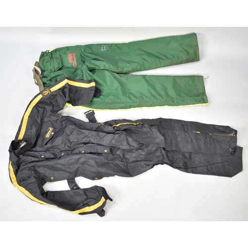 520 - A Section of Protective Clothing to Include Chainsaw Trousers, Belstaff Overall and Gear Size 48 Men... 