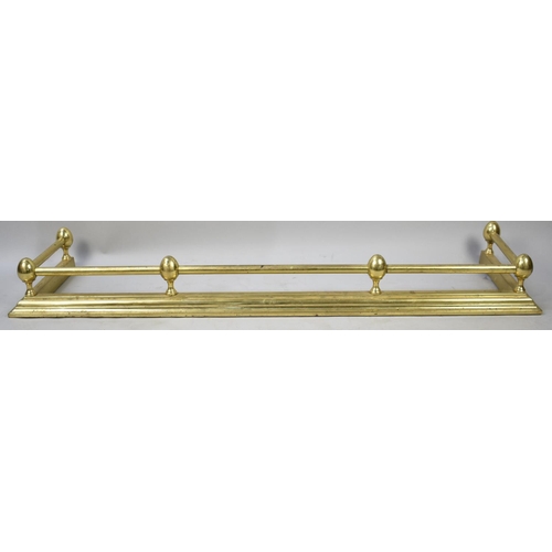 522 - A Reproduction Victorian Style Brass Fire Kerb, 133cms Wide