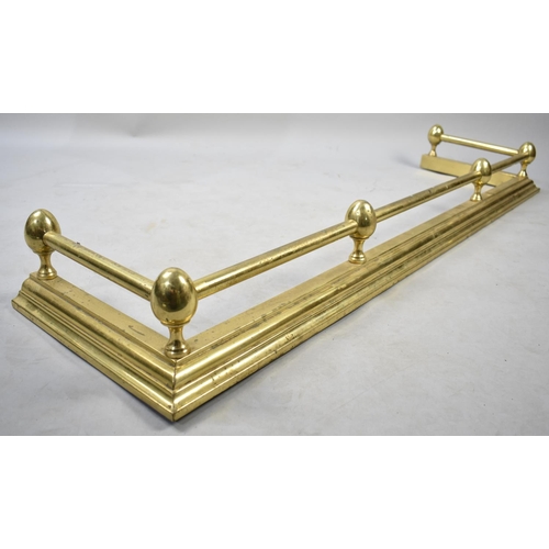 522 - A Reproduction Victorian Style Brass Fire Kerb, 133cms Wide