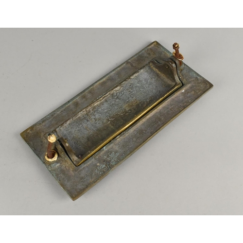 57 - A Late Victorian Brass Door Letter Flap, 24.5x12cms