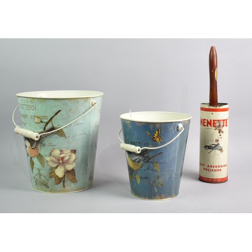 228 - Two Graduated Modern Planters Decorated with Birds together with a Vintage 