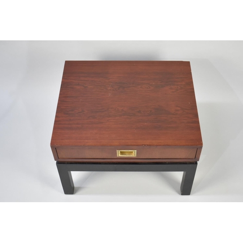 40 - A Late 20th Century Mahogany and Ebonized Low Table/Stand with Single Drawer, 60cms Wide