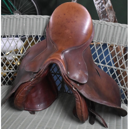 403 - A Vintage Leather Riding Saddle