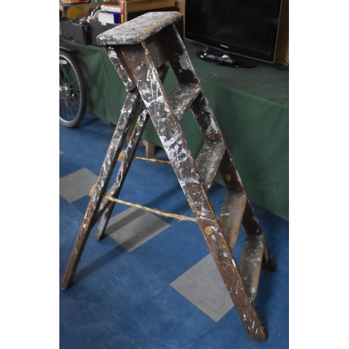 404 - A Vintage Four Step Wooden Step Ladder