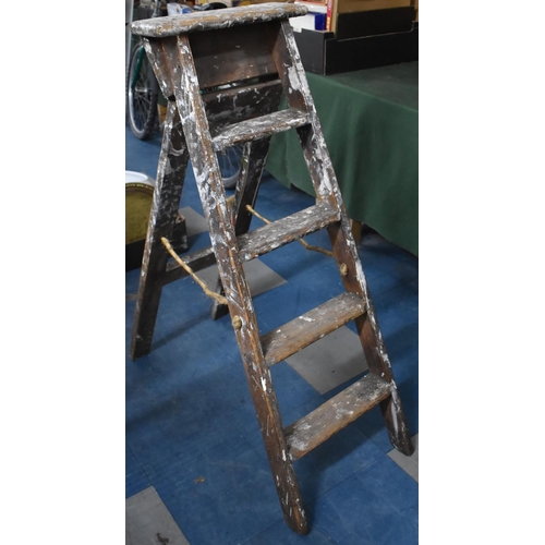 404 - A Vintage Four Step Wooden Step Ladder