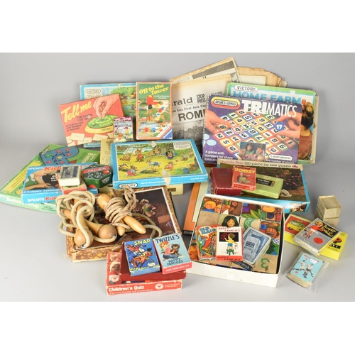 407 - A Collection of Various Vintage Childrens Games, Puzzles and printed Ephemera