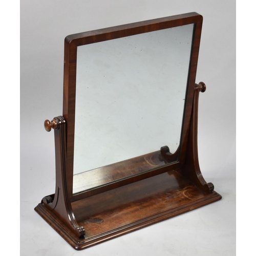 420 - A Late Victorian/Edwardian Mahogany Dressing Table Mirror on Rectangular Plinth Base, 60cms Wide