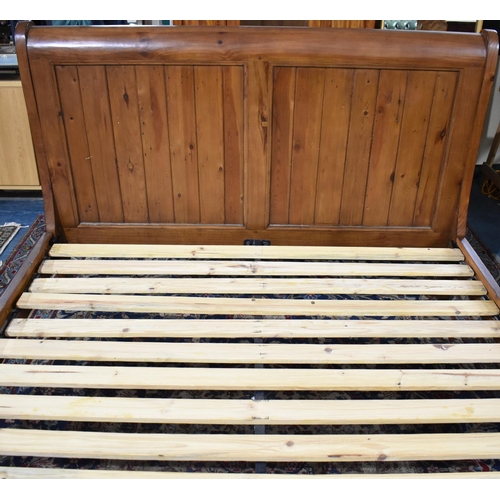 423 - A Super King Size Sleigh Bed Framed in the French Style for 6'6