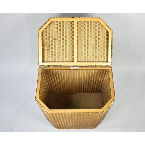 426 - A Vintage Lloyd Loom Gilt Linen Box with Hinged Lid, 49cms Wide