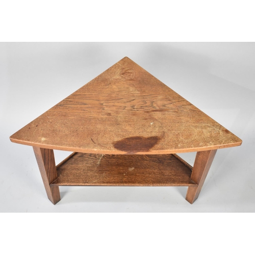 428 - An Edwardian Oak Corner Two Tier Stand, 70cms Wide