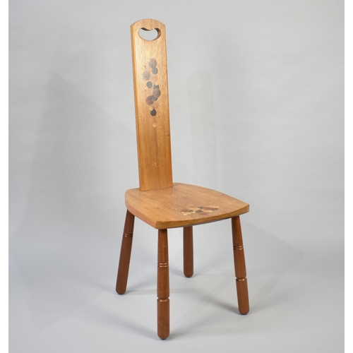 434 - A Modern Spinning Chair with Specimen Wood Disk Inlay