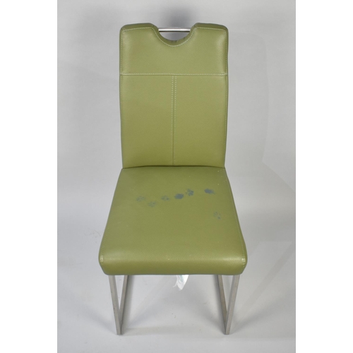 442 - A Metal Based Leather Upholstered Reception/Desk Chair