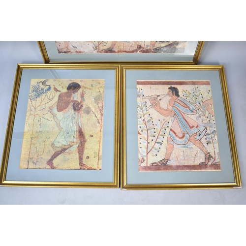 449 - A Collection of Three Framed Prints of Mediterranean Murals, Probably Roman