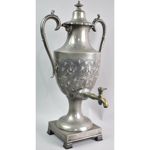 70 - A Vase Shaped Two handled Samovar by Bramwell of Sheffield having Brass Tap, 48cms High