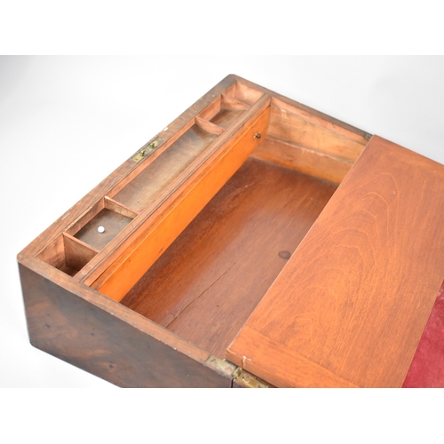 1 - A 19th Century Walnut Writing Slope with Banded Inlay and Fitted Interior, Brass Escutcheons, 50cms ... 