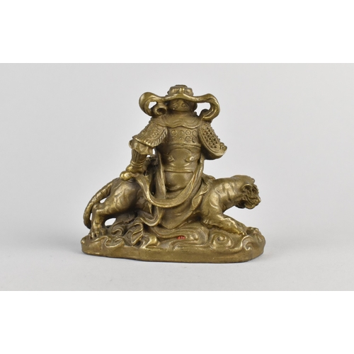 24 - A Chinese Bronze Study of God of Wealth, Tsai Shen Yeh, Sitting on Tiger