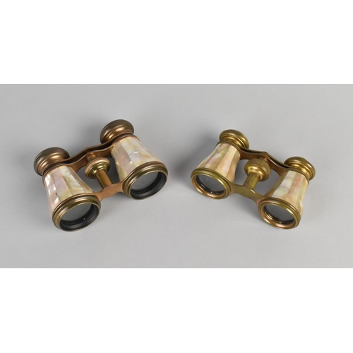 25 - Two Late 19th Century Brass and Mother of Pearl Opera Glasses