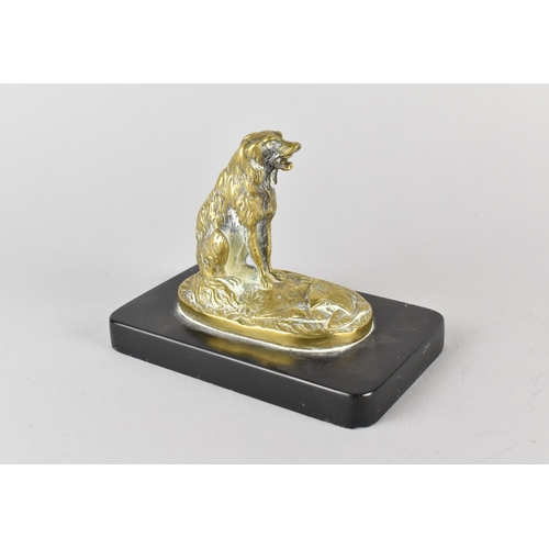 27 - A 19th Century Brass Study of Seated Dog with Mouth Open, Possibly an Opener or Stand of Some Kind, ... 