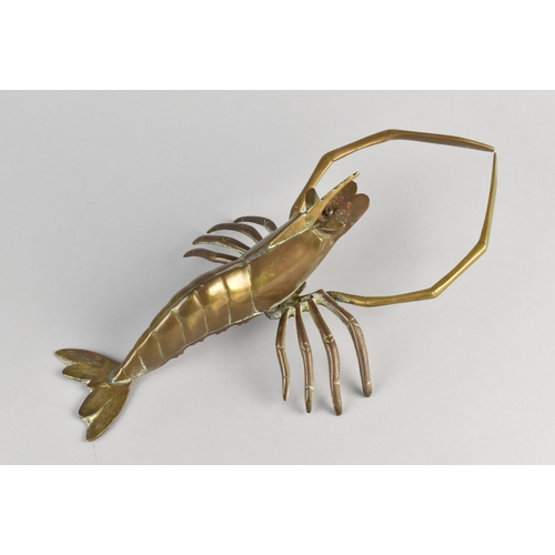 40 - A Brass Study of Crayfish, 29cms Long