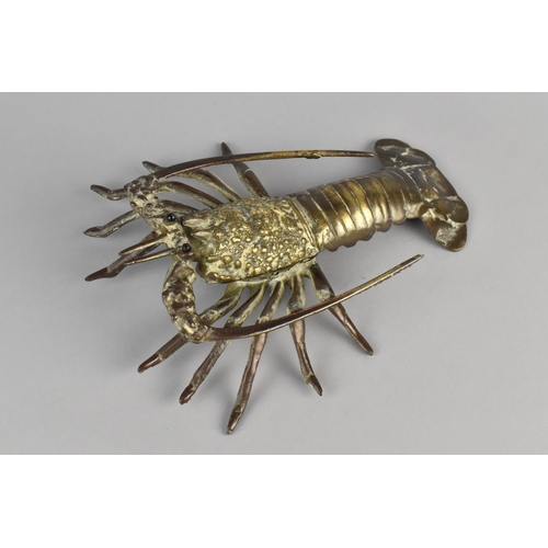 41 - A Brass Study of a Lobster, 18cms Long