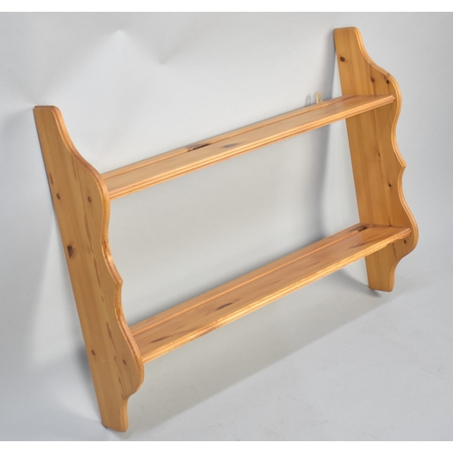 533 - A Modern Pine Wall Hanging Shelf, 79cm wide