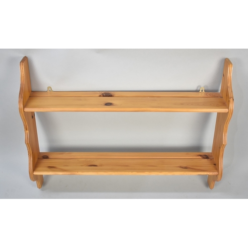 533 - A Modern Pine Wall Hanging Shelf, 79cm wide