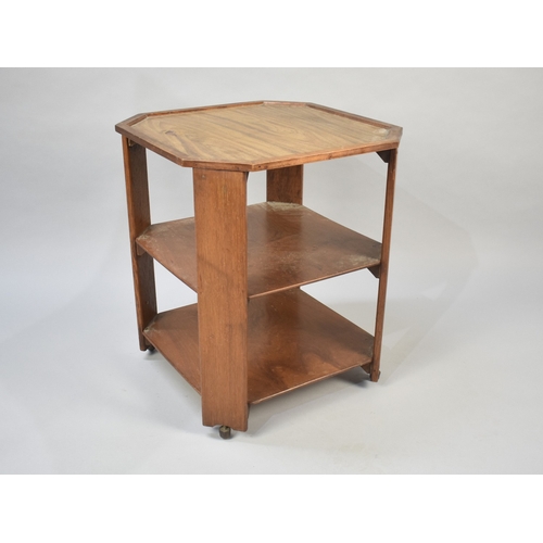 537 - An Early/Mid 20th Century Oak Unit with Square Canted Top to Open Shelf Base, 50.5x58cm high