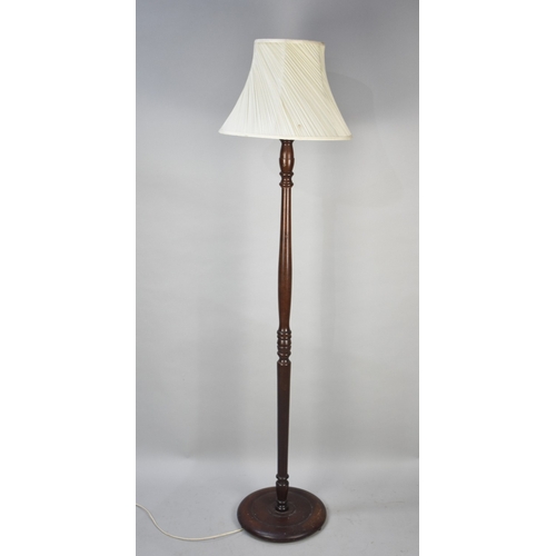 538 - A Mid/Late 20th Century Mahogany Standard Lamp with Shade