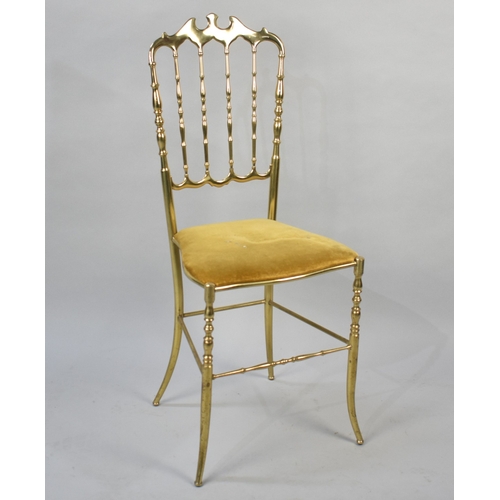 559 - A Mid Century Italian Chiavari Brass Framed Side Chair