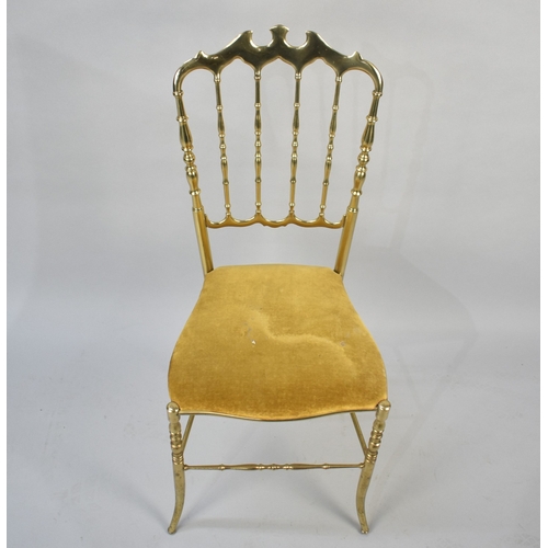 559 - A Mid Century Italian Chiavari Brass Framed Side Chair