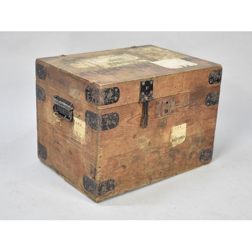 563 - A Vintage Wooden Schoolboy's Tuck Box for Harris-Edge, 45cms Wide