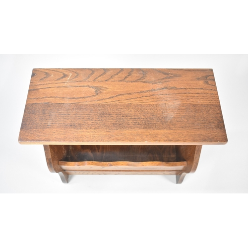 70 - A Mid 20th Century Oak Magazine Table, 50cms Long