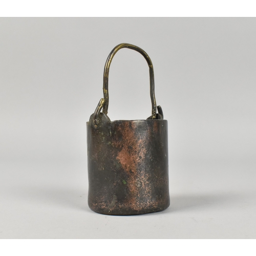 63 - A 19th Century Copper Barrel Drip Catcher, 6.5cms High