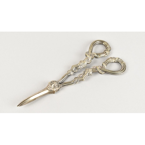 70 - A Pair of Late Victorian Silver Plated Grape Scissors by Martin Hall and Co C.1900