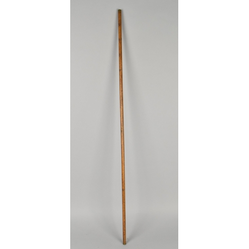 76 - A Vintage Turned Wooden Yard Stick with Brass End Caps, 91cms Long