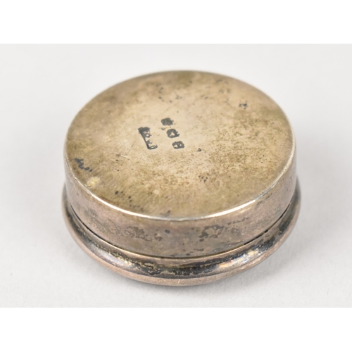 375 - A Small Silver Pill Box, Birmingham Hallmark 3.5cm Diameter