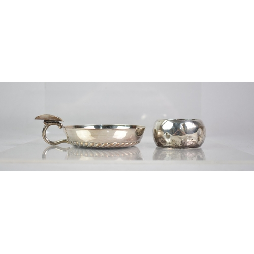 378 - A Silver Ashtray by Victoria Silverware Ltd Together with a Silver Napkin Ring, 75g